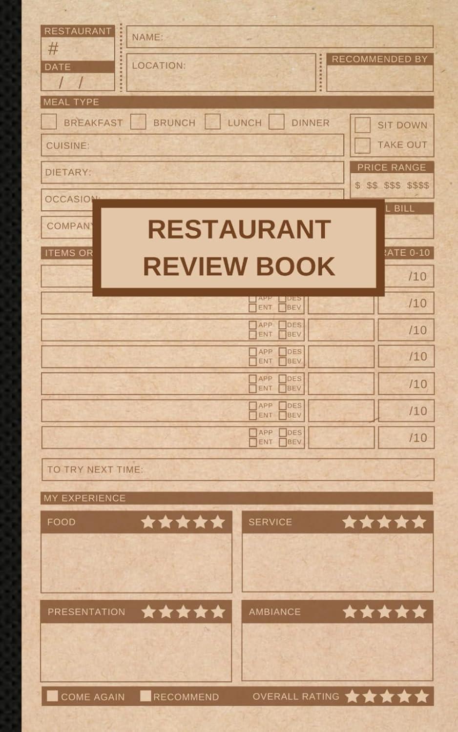 Best Restaurant Review Book – Perfect for Foodie Memories